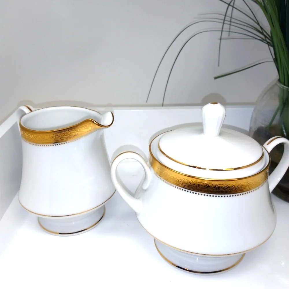 Noritake 4276 Signature Gold, Cream & Sugar Set